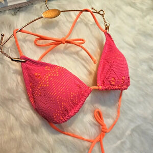 G21 Lace Overlay Classic String Bikini Top